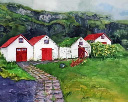 Iceland Farmhouse paint by number