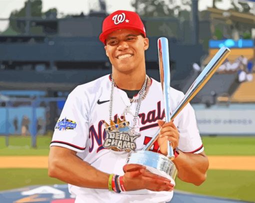 Juan Soto Holding Trophy paint by number