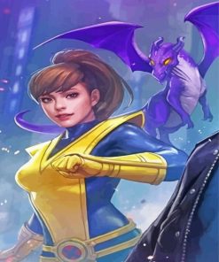Kitty Pryde Superhero paint by number