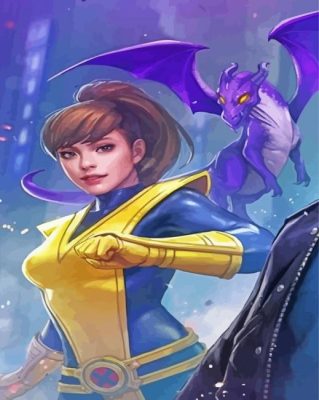 Kitty Pryde Superhero paint by number