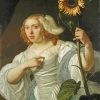 Lady With Sunflower Paint by number