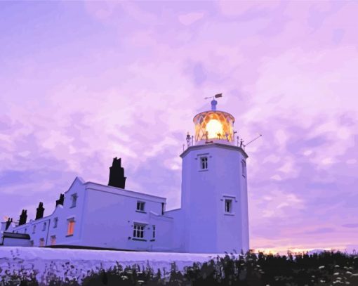 Lizard Lighthouse Cornwall paint by number