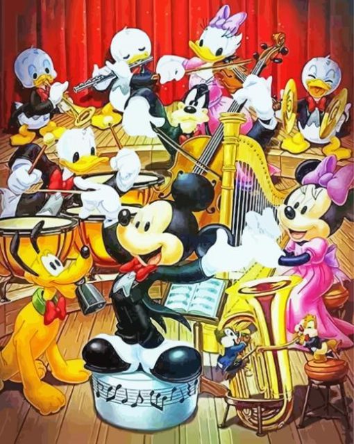 Mickey Mouse Orchestra paint by number