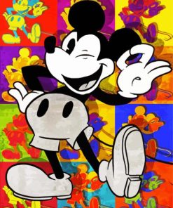 Mickey Mouse Pop Art Illustration paint by number
