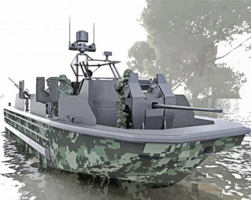 Military Boat paint by number