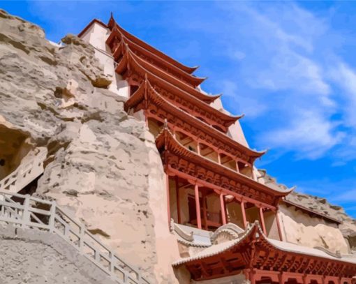 Mogao Caves In Dunhuang China Paint by number