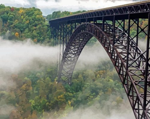 New River Gorge Bridge paint by number