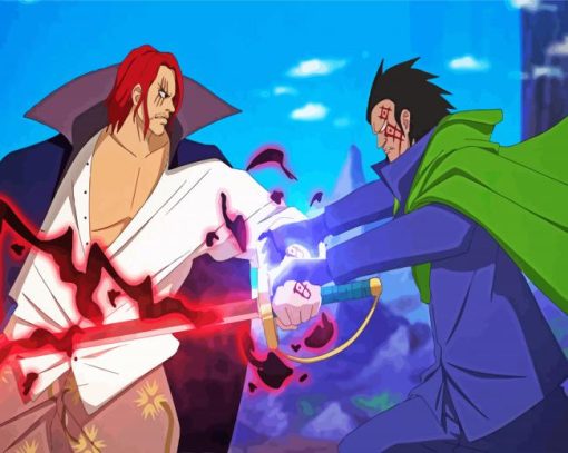 One Piece Dragon And Shanks paint by number