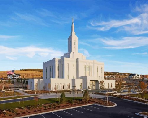 Pocatello Idaho Temple Buildings paint by number