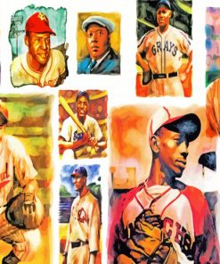 Portrait Negro League Baseball paint by number