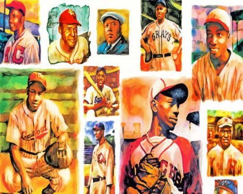 Portrait Negro League Baseball paint by number