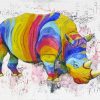 Rainbow Rhino paint by number