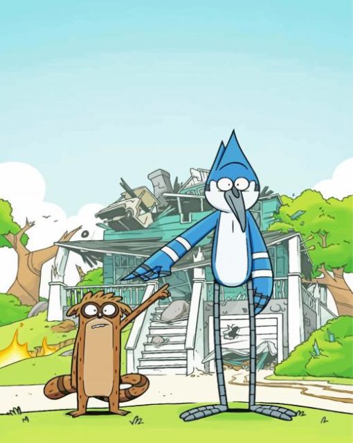 Regular Show Mordecai And Rigby paint by number