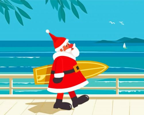 Santa Beach paint by number