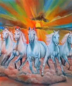 Seven Horses Art Paint by number