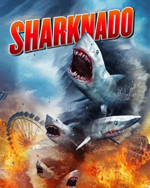 Sharknado Film paint by number