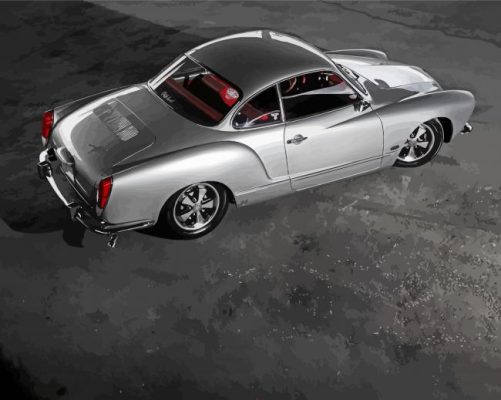 Silver Karmann Ghia Car Paint by number