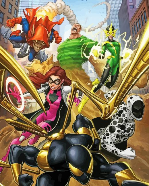 Sinister Six Marvel Characters paint by number