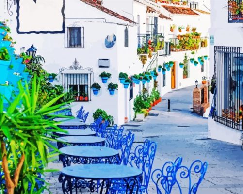 Spain Mijas Pueblo paint by number