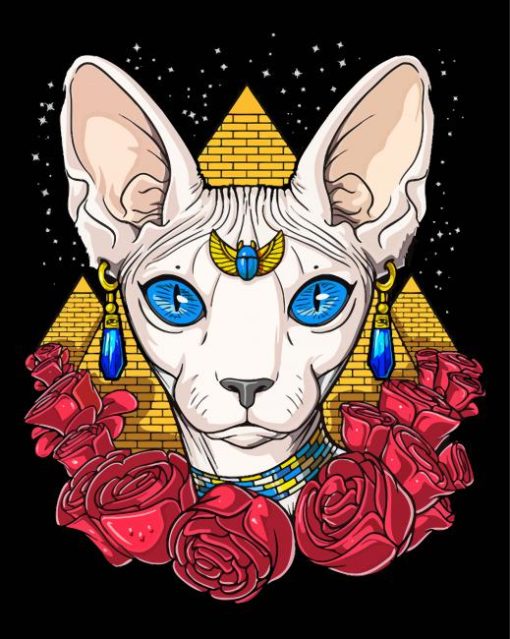 Sphynx Egyptian Cat Paint by number