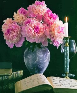 Still Life With Peonies Flowers paint by number