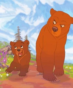 Swedish Brown Bear Cartoon paint by number