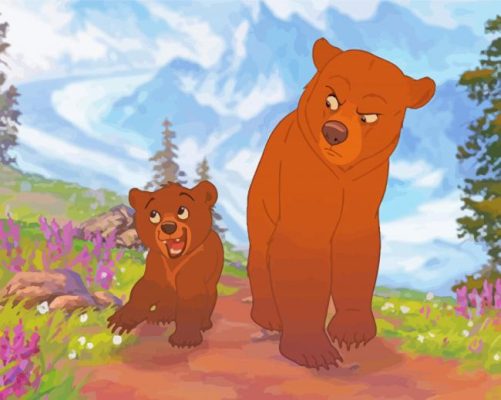 Swedish Brown Bear Cartoon paint by number