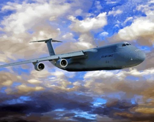 The Aircraft Lockheed C5 Galaxy paint by number