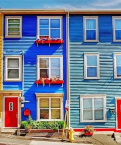 The Jellybean Houses Newfoundland paint by number