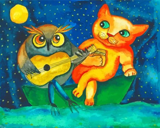 The Owl And The Pussycat Art paint by number
