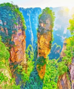 Tianzi Mountain Hunan Province paint by number