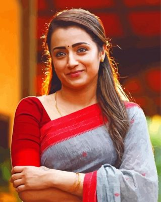 Trisha Krishnan Actress paint by number