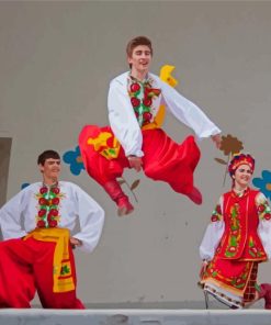 Ukrainian Dancers Team paint by number