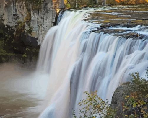 Upper Mesa Falls Idaho paint by number