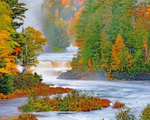 Upper Peninsula Landscape paint by number