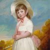 Victorian Child With Straw Hat paint by number