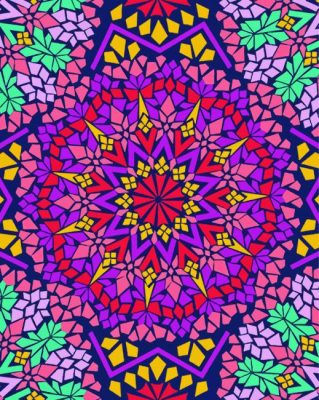 Vintage Moroccan Colorful Mosaic paint by number