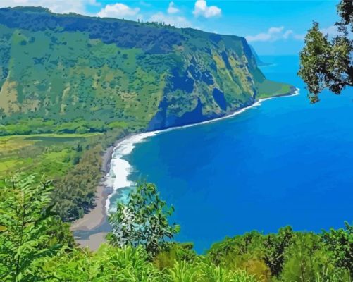 Waipio Valley Beach paint by number