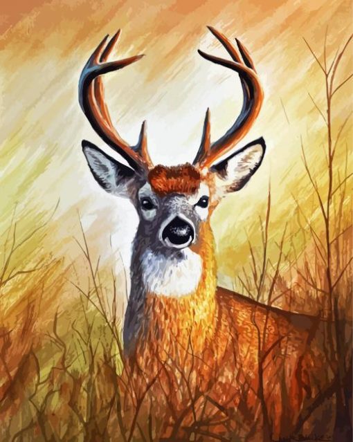 Whitetail Deer Art paint by number