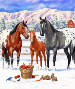 Winter Horses Paint by number