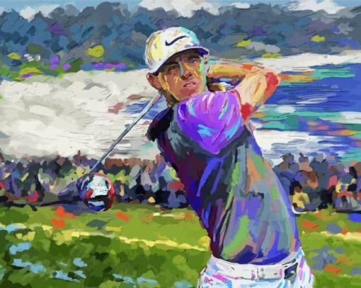 Abstract Rory McIlroy paint by number