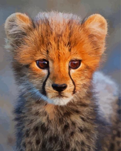 Adorable Cheetah Baby paint by number