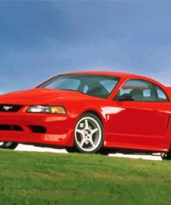 Aesthetic 2000 Red Mustang Car paint by number