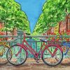 Aesthetic Amsterdam Bicycle Art Paint by number