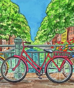 Aesthetic Amsterdam Bicycle Art Paint by number