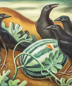 Aesthetic Crows With Watermelon Art paint by number
