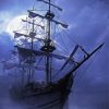 Aesthetic Sailing Ship Moon Paint by number