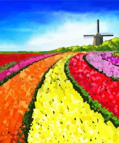 Aesthetic Tulip Field paint by number
