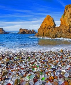 Aesthetic California Glass Beach paint by number