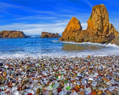 Aesthetic California Glass Beach paint by number